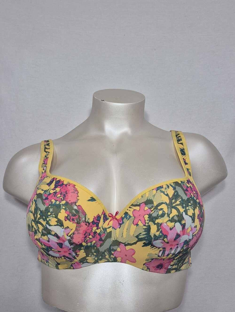 38DD Cacique Smooth Balconette Underwire Bra Yellow Floral